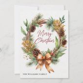 素朴クリスマス乾燥フローラピネコンリース シーズンカード (正面)