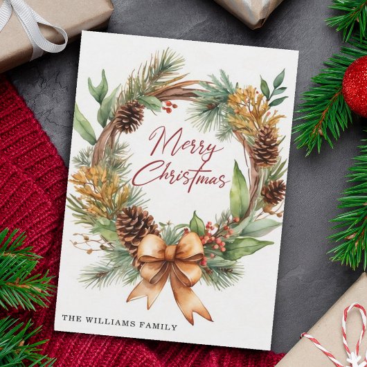 素朴クリスマス乾燥フローラピネコンリース シーズンカード