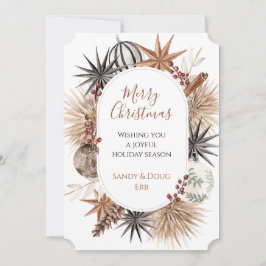 素朴クリスマス乾葉ホリデーカード シーズンカード