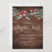 素朴クリスマス企業のパーティー 招待状 (正面)