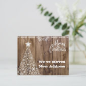 素朴クリスマス休暇引越し案内 ポストカード (スタンド正面)