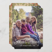 素朴クリスマス伝統的フラットホリデーフォト シーズンカード (正面/裏面)