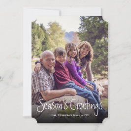 素朴クリスマス伝統的フラットホリデーフォト シーズンカード