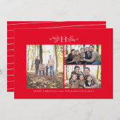 素朴クリスマス写真1グラム赤3枚 シーズンカード (正面/裏面)