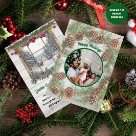 素朴クリスマス写真Yuletide挨拶 シーズンカード