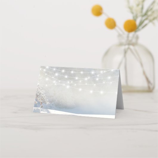 素朴クリスマス冬のウェディングエスコート座席表 プレイスカード (裏面)