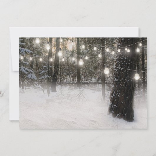 素朴クリスマス冬のウッドラ結婚ンド 招待状 (裏面)