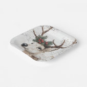 素朴クリスマス冬のトナカイ ペーパープレート (傾斜あり)