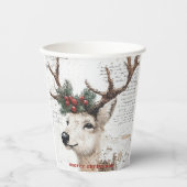 素朴クリスマス冬のトナカイ 紙コップ (正面)
