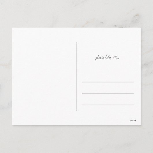 素朴クリスマス冬の夜の雪のキャビン鹿 シーズンポストカード (裏面)