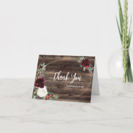 素朴クリスマス冬の結婚式サンキューカード サンキューカード