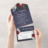 素朴クリスマス冬の結婚式フローラRSVP オールインワン招待状 (貼ってはがせる)