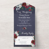 素朴クリスマス冬の結婚式フローラRSVP オールインワン招待状 (内側)