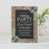 素朴クリスマス冬をテーマにした誕生日パーティー 招待状 (スタンド正面)