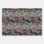 素朴クリスマス冬植物水彩 ラッピングペーパーシート (正面2)