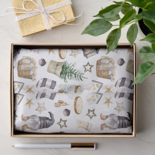 素朴クリスマス国の格言と装飾 薄葉紙 (ギフト)