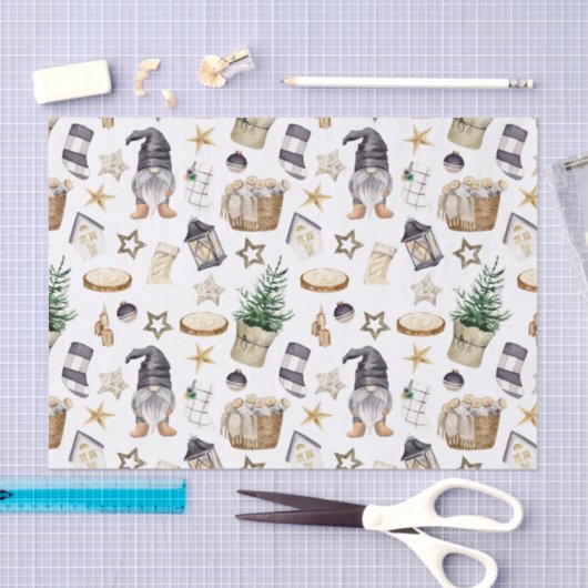 素朴クリスマス国の格言と装飾 薄葉紙 (クラフト)