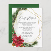 素朴クリスマス幾何結婚詳細 エンクロージャーカード (正面/裏面)