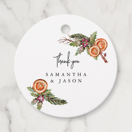 素朴クリスマス結婚のメッセージカード フェイバータグ (正面)