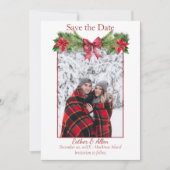 素朴クリスマス結婚式招待状日付の保存 セーブザデート (正面)