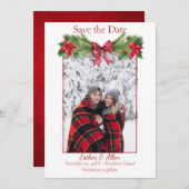 素朴クリスマス結婚式招待状日付の保存 セーブザデート (正面/裏面)
