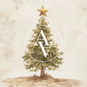 素朴クリスマス絵を描の木のヴィンテージ ポスター