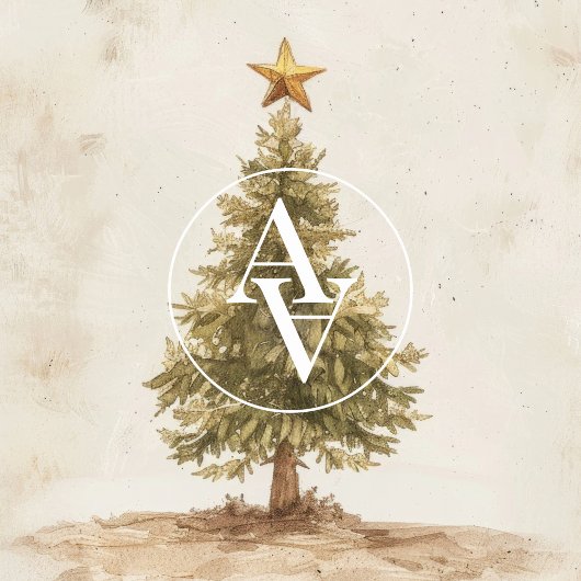 素朴クリスマス絵を描の木のヴィンテージ ポスター