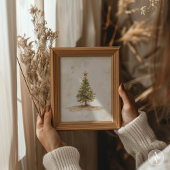 素朴クリスマス絵を描の木のヴィンテージ ポスター