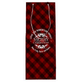 素朴クリスマス赤いプレカスタムイド ワインギフトバッグ (裏面)