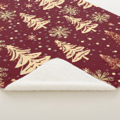 素朴クリスマス赤と金ゴールド シェルパブランケット (3/4)