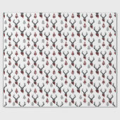 素朴クリスマス赤バッファロープレイドトインデナー ラッピングペーパー (フラット)