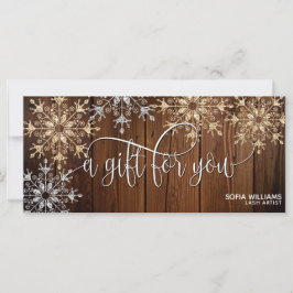 素朴クリスマス金ゴールド雪証明書ギフトカード