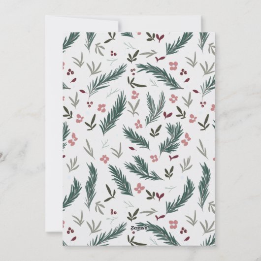 素朴クリスマス雪の地球フローラ家族の写真 シーズンカード (裏面)