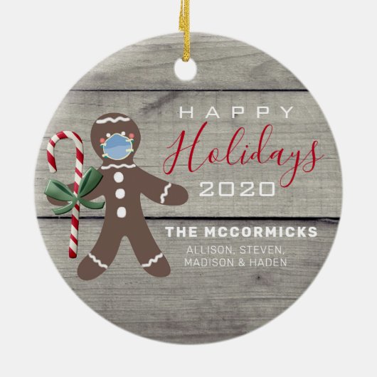 素朴クリスマス2020ジンジャーブレッドマンファミリー名 セラミックオーナメント (裏面)