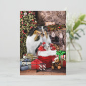 素朴クリスマス・イブ、ラフ・コリー・ファミリー – カード (スタンド正面)