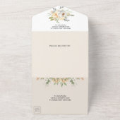 素朴クリームソフトウォーター色ピーチフローラ結婚ズ オールインワン招待状 (外側)