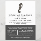 素朴クレイの乗馬、魚介類、料理クラス チラシ (正面)