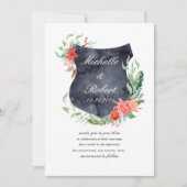 素朴クレストモノグラム結婚式招待状 招待状 (正面)