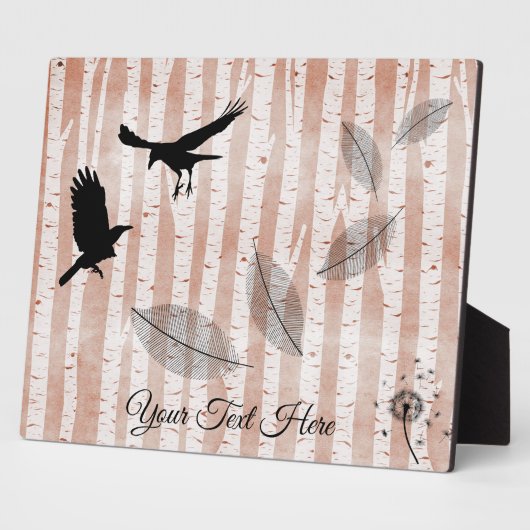 素朴クロウズインホワイト樺の木フォレスト フォトプラーク (側面)