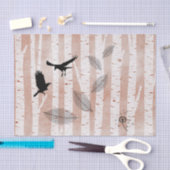 素朴クロウズインホワイト樺の木フォレスト 薄葉紙 (クラフト)