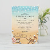 素朴グラデーションビーチハートショア結婚ズ 招待状 (スタンド正面)