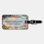 素朴グランジカラフルフローラ ラゲッジタグ (正面横)