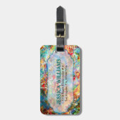 素朴グランジカラフルフローラ ラゲッジタグ (正面縦)
