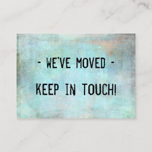 素朴グランジ動揺して引っ越しました配布用カード 名刺 (裏面)