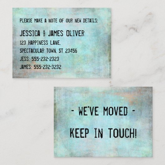素朴グランジ動揺して引っ越しました配布用カード 名刺 (正面/裏面)
