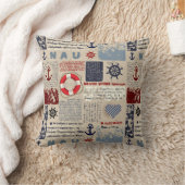 素朴グランジ航海のいかりホイールハートパターン クッション (ブランケット)