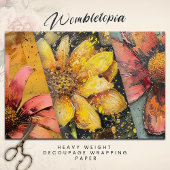 素朴グランジ金ゴールドピンク抽象芸術フローラの分離 ラッピングペーパーシート