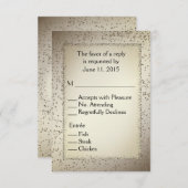 素朴グリッターRSVP w Entree Choices 出欠カード (正面/裏面)