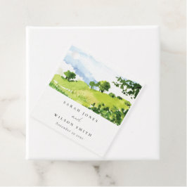 素朴グリーンウォーター色の国の側ヒルズ結婚 フェイバータグ