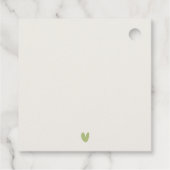 素朴グリーンウォーター色の国の側ヒルズ結婚 フェイバータグ (裏面)